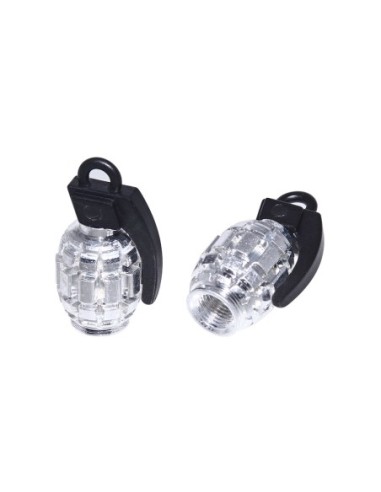 Grenade Valve Caps Chrome Schrader Valve.